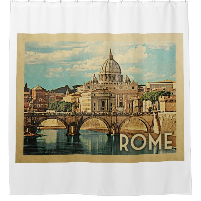 Vintage Reise Roms Italien Duschvorhang (Vorderseite)
