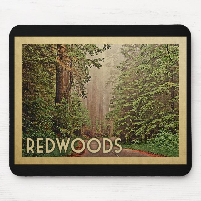 Vintage Reise Rotholz-Nationalpark-Kaliforniens Mousepad (Vorne)