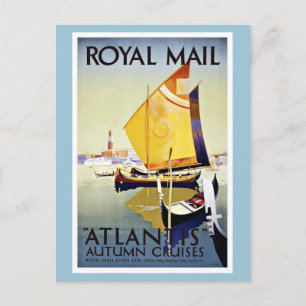 Vintage Reise Royal Mail Atlantis Postkarte