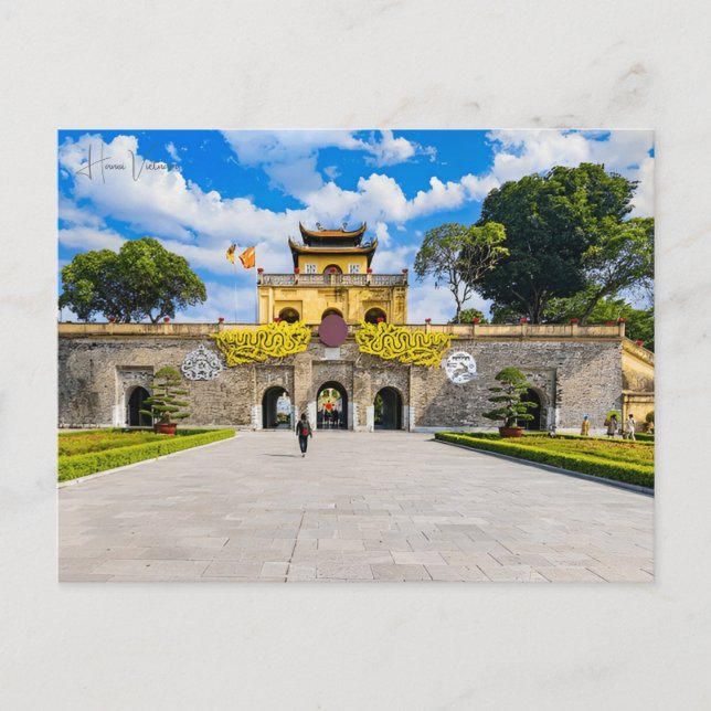 Vintage Reise Stadt hanoi vietnam Retro Urlaub Postkarte (Vorderseite)