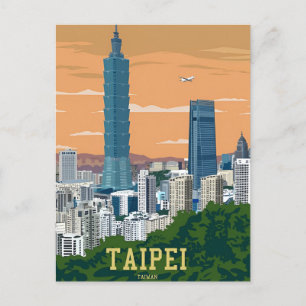 Vintage Reise Stadt New Taipei City Taiwan Retro Postkarte