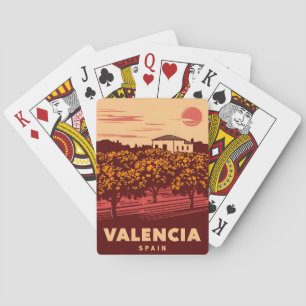 Vintage Reise Valencia Spanien Retro Landschaft Spielkarten