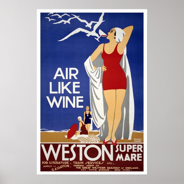 Vintage Reise, Weston-Super-Mare Poster (Vorne)