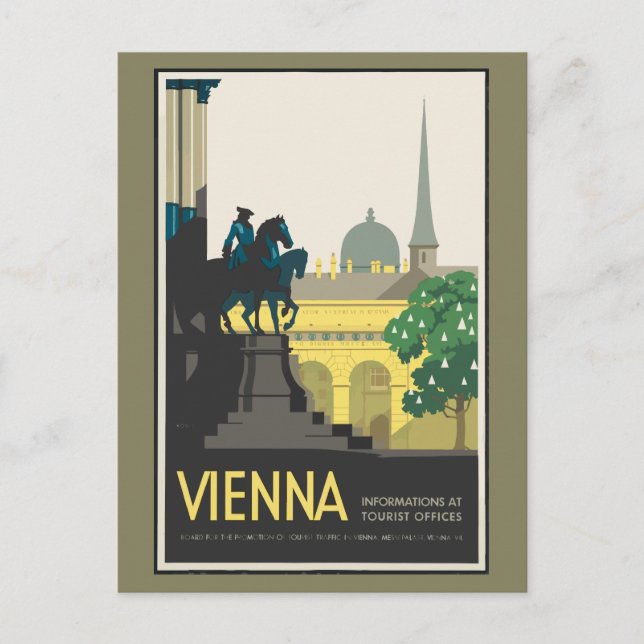 Vintage Reise Wien Postkarte (Vorderseite)