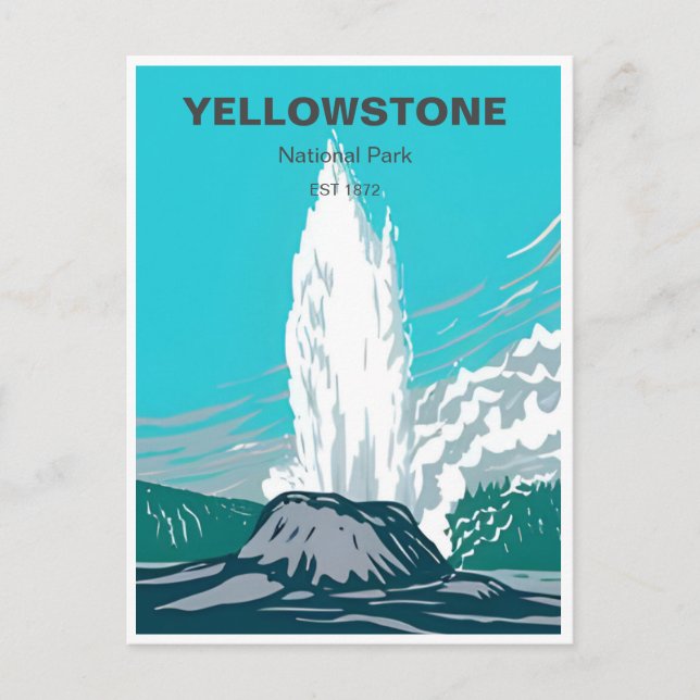Vintage Reise Yellowstone Nationalpark Wyoming Postkarte (Vorderseite)