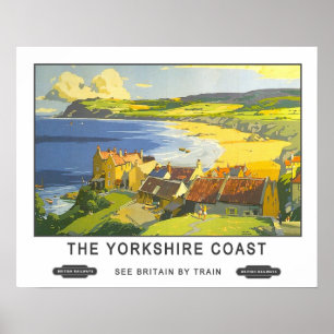 Vintage Reise, Yorkshire-Küste Poster