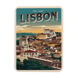 Vintage-Reiseandenken und Souvenirs aus Lissabon, Magnet