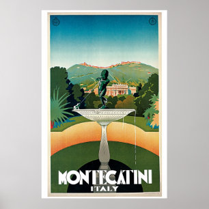 Vintage Reiseanzeige Montecatini Poster