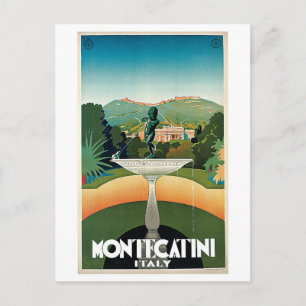 Vintage Reiseanzeige Montecatini Postkarte