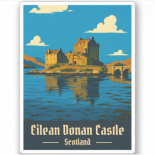 Vintage Reisen Eilean Donan Castle Scotland Retro Aufkleber