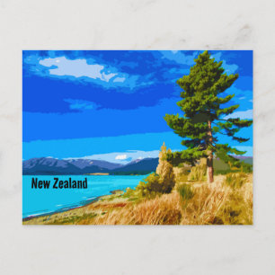 Vintage Reisen New Zealand Postkarte