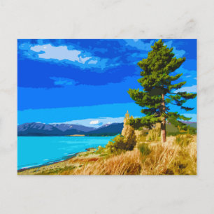 Vintage Reisen New Zealand Postkarte