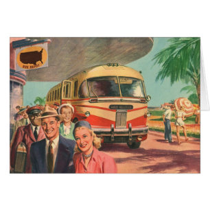 Vintage Reisende am Busbahnhof