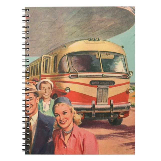 Vintage Reisende am Busbahnhof Notizblock (Vorderseite)