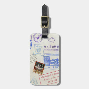 Vintage-Reisepass-Visastempel Gepäckanhänger