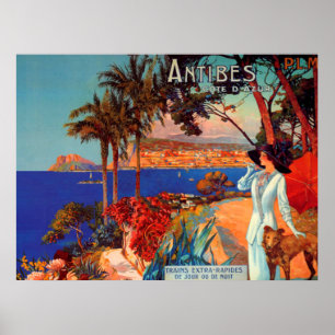Vintage-Reiseplakat Antibes Cote D'Azur Poster