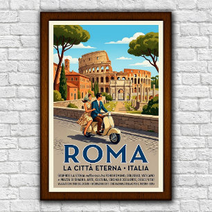 Vintage-Reiseplakat aus Rom, Italien, 1960er Jahre Poster