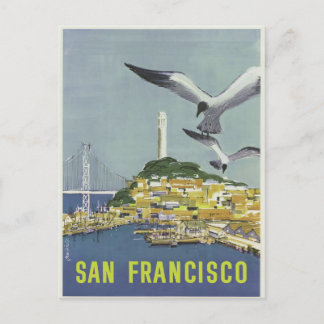 Vintage-Reiseplakat aus San Francisco Postkarte