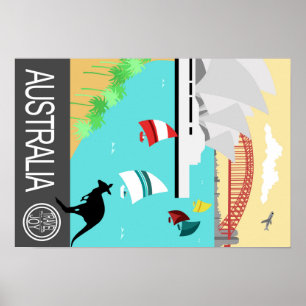 Vintage Reiseplakat Australien Poster