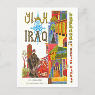 Vintage-Reiseplakat Bagdad Irak Postkarte