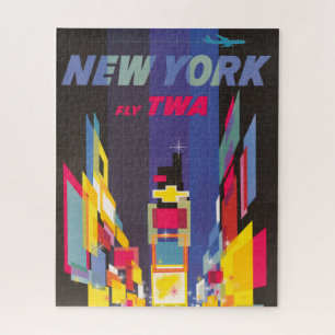 Vintage Reiseplakat, Fliege Twa, New York