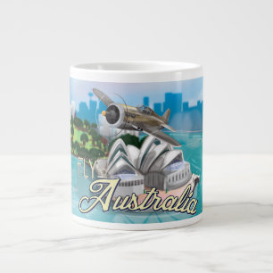 Vintage-Reiseplakat Fliegen Sie nach Australien Jumbo-Tasse