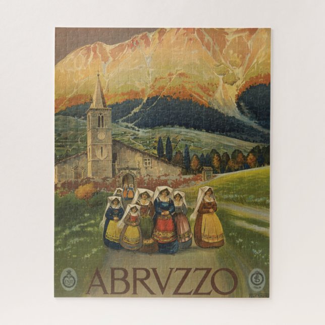 Vintage Reiseplakat für Abruzzen, Italien. (Vertikal)