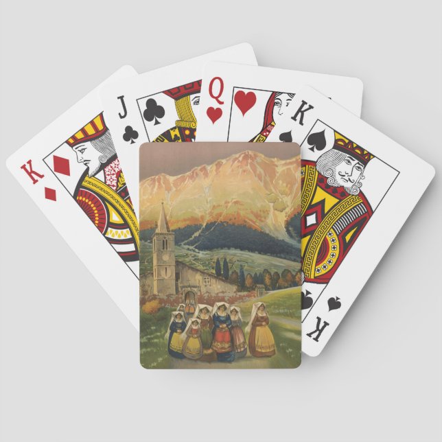 Vintage Reiseplakat für Abruzzen, Italien. Spielkarten (Rückseite)