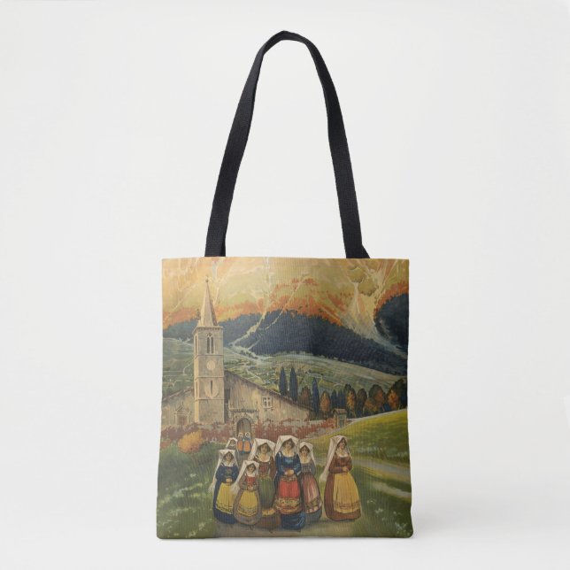 Vintage Reiseplakat für Abruzzen, Italien. Tasche (Vorderseite)