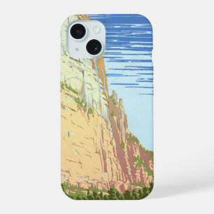 Vintage Reiseplakat für den Zion Nationalpark iPhone 15 Hülle