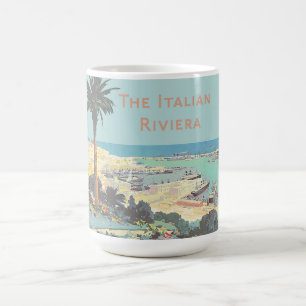 Vintage-Reiseplakat für Genua, Italienische Rivier Kaffeetasse