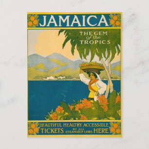 Vintage-Reiseplakat für Jamaika Postkarte