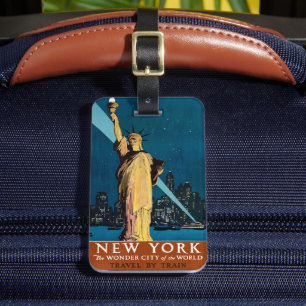 Vintage-Reiseplakat für New York Gepäckanhänger