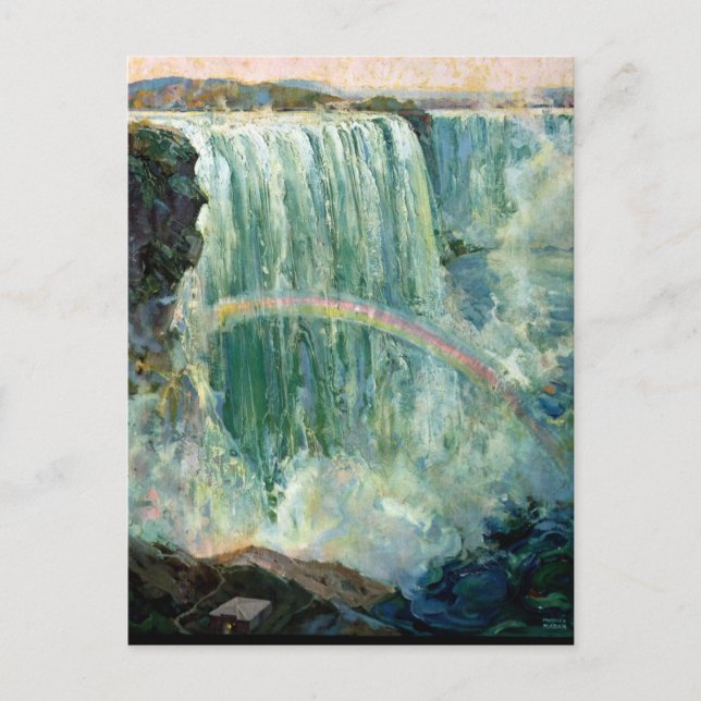 Vintage Reiseplakat für Niagarafälle Postkarte (Vorderseite)
