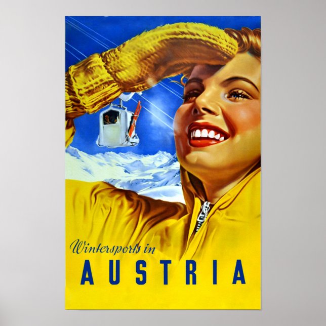 Vintage Reiseplakat für Österreich Poster (Vorne)
