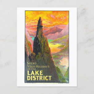 Vintage-Reiseplakat Lake District UK Postkarte