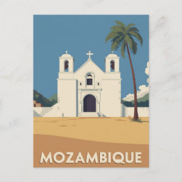 Vintage-Reiseplakat Mosambik Kirchenkunst Postkarte