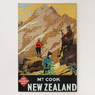 Vintage-Reiseplakat Mount Cook Neuseeland