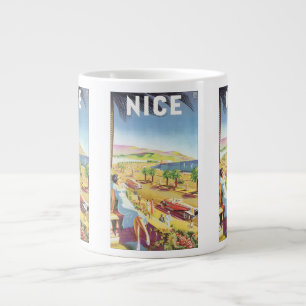 Vintage-Reiseplakat, Nizza, Frankreich Französisch Jumbo-Tasse