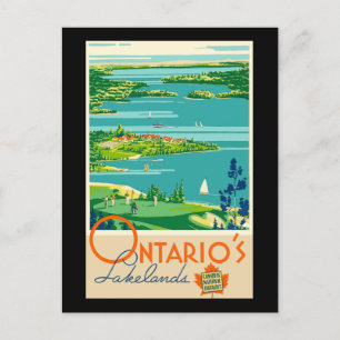 Vintage-Reiseplakat Ontario Kanada, Postkarte