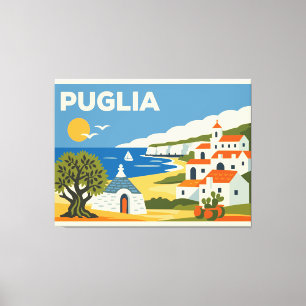 Vintage-Reiseplakat Puglia Italien Leinwanddruck