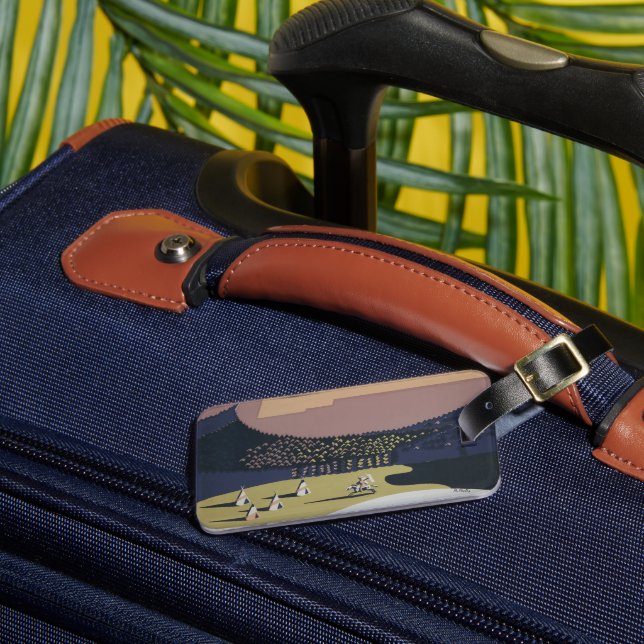 Vintage Reiseplakat Reiseförderung nach Montana Gepäckanhänger (Vorderseite Insitu 3)