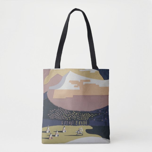 Vintage Reiseplakat Reiseförderung nach Montana Tasche (Vorderseite)