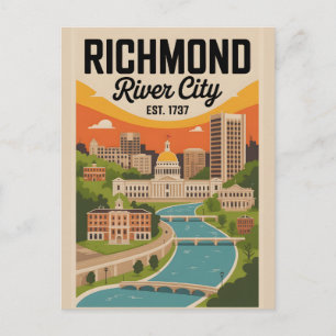 Vintage-Reiseplakat Richmond Virginia Feiertagspostkarte
