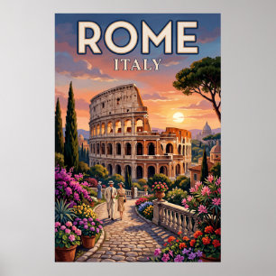 Vintage-Reiseplakat Rom Wandkunst Poster