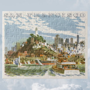 Vintage-Reiseplakat San Francisco Bay Ferryboat