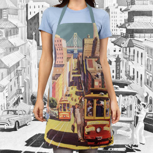 Vintage-Reiseplakat San Francisco Cable Cars Schürze