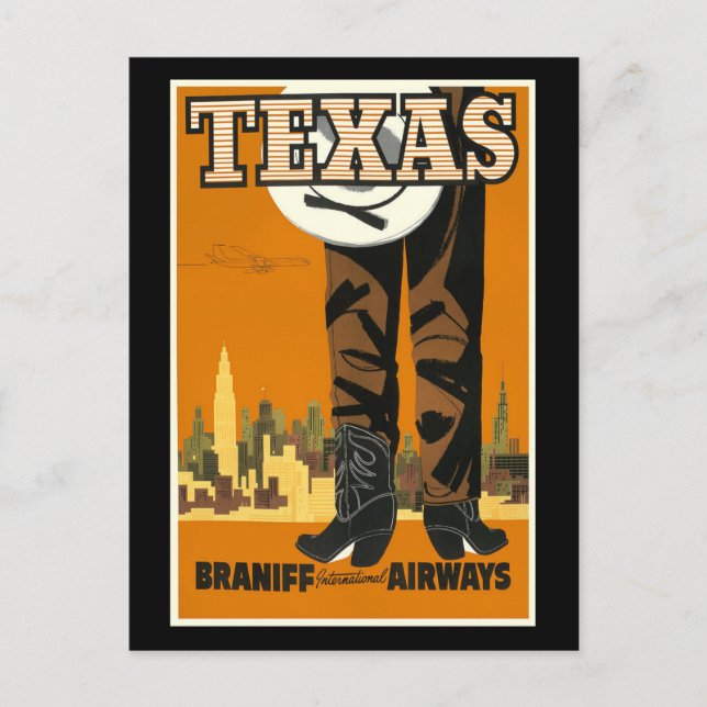 Vintage Reiseplakat - Texas Postkarte (Vorderseite)
