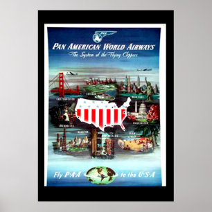 Vintage-Reiseplakat USA Poster