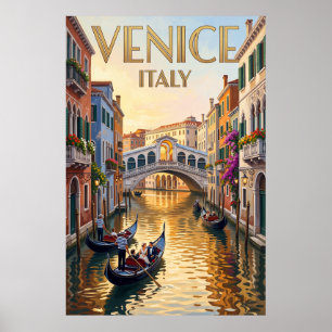 Vintage-Reiseplakat Venedig Wandkunst Poster